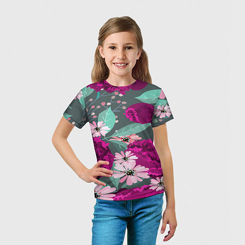Детская футболка Осенний цветок / 3D-принт – фото 5