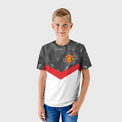 Футболка детская Man United FC: Grey Polygons, цвет: 3D-принт — фото 2