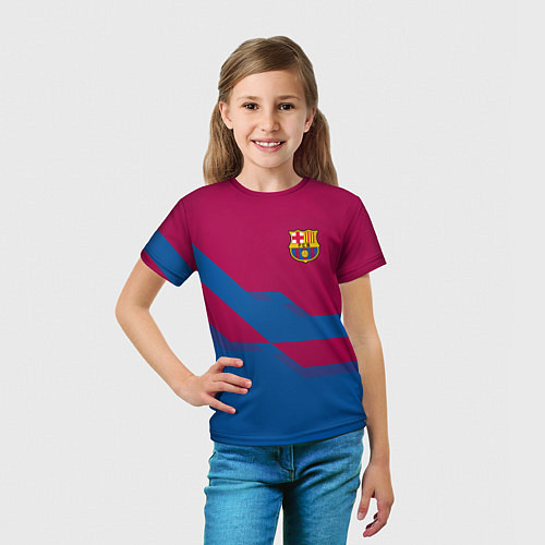 Детская футболка Barcelona FC: Blue style / 3D-принт – фото 5