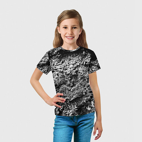 Детская футболка Серая текстура / 3D-принт – фото 5