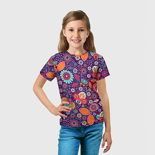 Детская футболка Цветочный взрыв / 3D-принт – фото 5