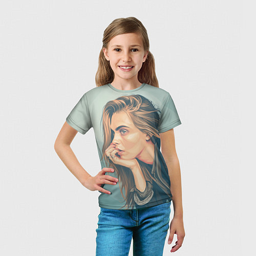 Детская футболка Cara Delevingne 3 / 3D-принт – фото 5