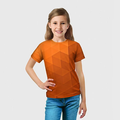 Детская футболка Orange abstraction / 3D-принт – фото 5
