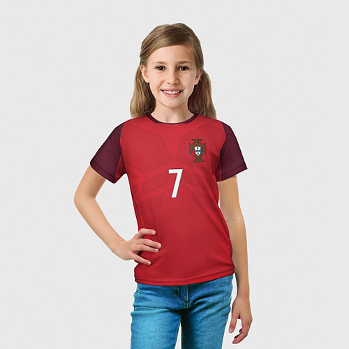 Детская футболка Сборная Португалии: Роналду ЧМ-2018 / 3D-принт – фото 5