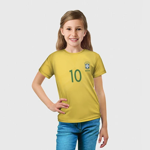 Детская футболка Сборная Бразилии: Неймар ЧМ-2018 / 3D-принт – фото 5