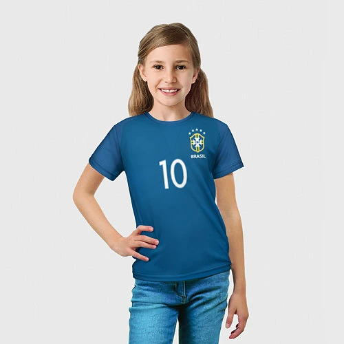 Детская футболка Сборная Бразилии: Неймар ЧМ-2018 / 3D-принт – фото 5