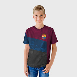 Футболка детская FC Barcelona: Dark polygons, цвет: 3D-принт — фото 2