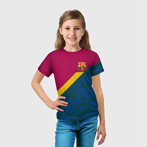 Детская футболка Barcelona FC: Sport Camo 2018 / 3D-принт – фото 5