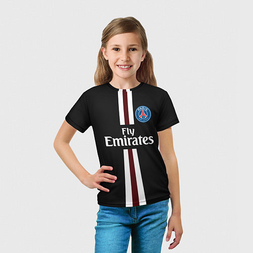 Детская футболка PSG FC: Black 2018 / 3D-принт – фото 5