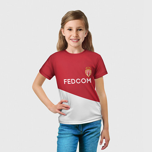 Детская футболка Monaco FC: Mbappe Red Home 17/18 / 3D-принт – фото 5