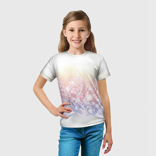 Детская футболка Зимний лес / 3D-принт – фото 5