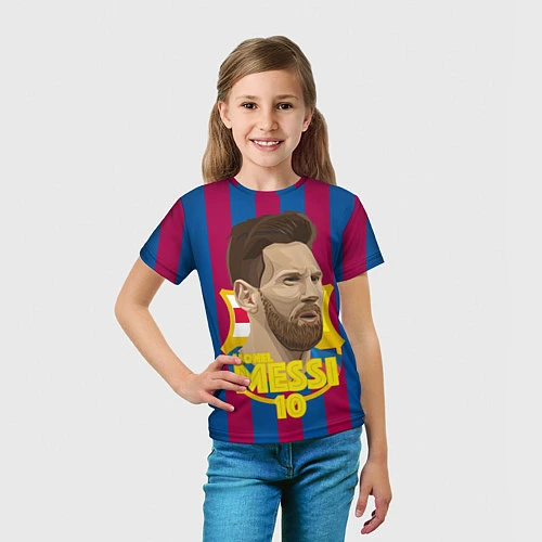 Детская футболка FCB Lionel Messi / 3D-принт – фото 5