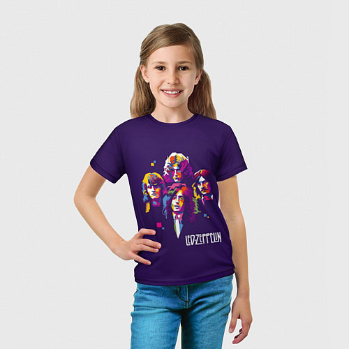 Детская футболка Led Zeppelin: Violet Art / 3D-принт – фото 5