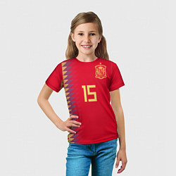 Футболка детская Сборная Испании: Рамос ЧМ 2018, цвет: 3D-принт — фото 2