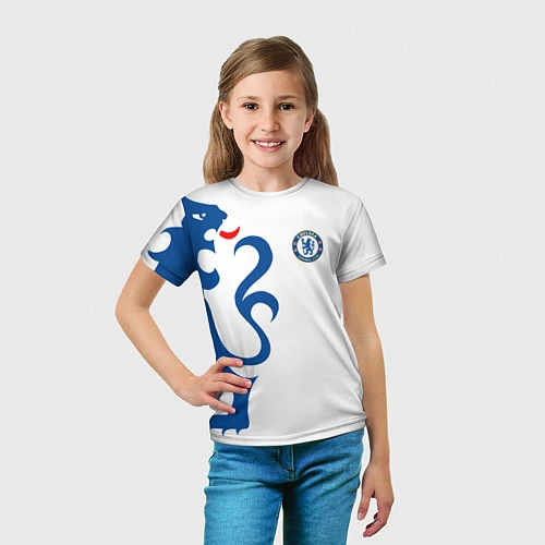 Детская футболка FC Chelsea: White Lion / 3D-принт – фото 5