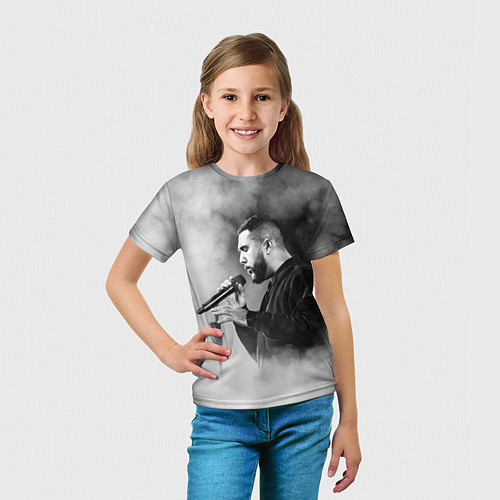 Детская футболка Jah Khalib: Black mist / 3D-принт – фото 5