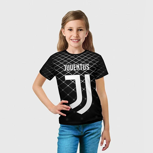 Детская футболка FC Juventus: Black Lines / 3D-принт – фото 5