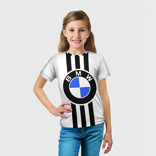Детская футболка BMW: Black Strips / 3D-принт – фото 5