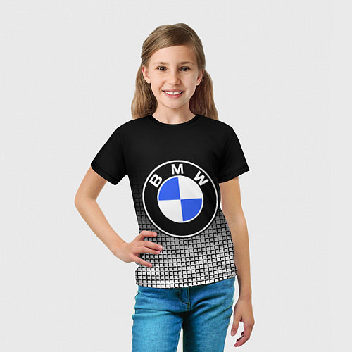 Детская футболка BMW 2018 Black and White IV / 3D-принт – фото 5