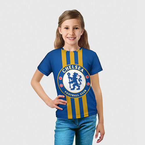 Детская футболка FC Chelsea: Gold Lines / 3D-принт – фото 5