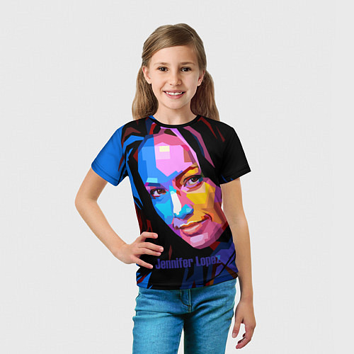 Детская футболка Jennifer Lopez Art / 3D-принт – фото 5