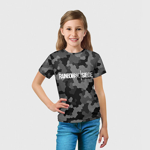 Детская футболка Rainbow Six: Grey Mozaic / 3D-принт – фото 5