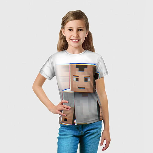 Детская футболка Minecraft: White Creeper / 3D-принт – фото 5