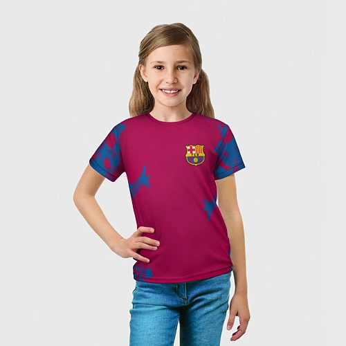 Детская футболка FC Barcelona: Purple Original / 3D-принт – фото 5