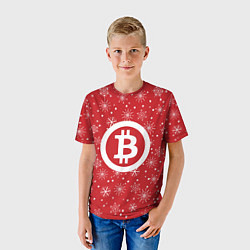 Футболка детская Bitcoin: New Year, цвет: 3D-принт — фото 2