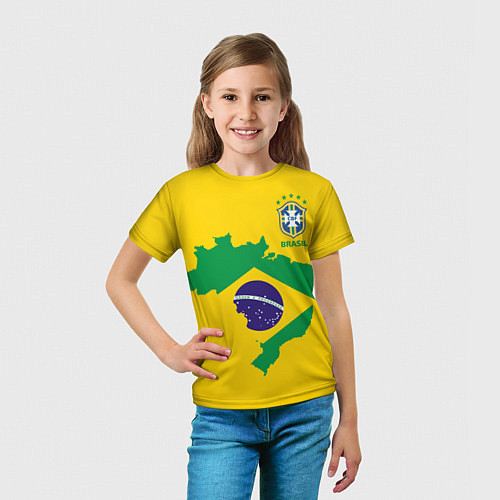 Детская футболка Сборная Бразилии: желтая / 3D-принт – фото 5