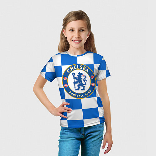 Детская футболка FC Chelsea: Grid / 3D-принт – фото 5