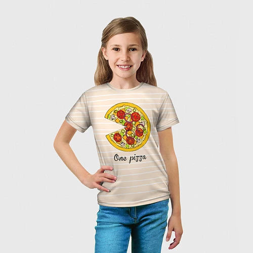 Детская футболка One Love - One pizza / 3D-принт – фото 5