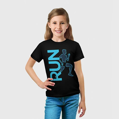 Детская футболка RUN: Black Style / 3D-принт – фото 5
