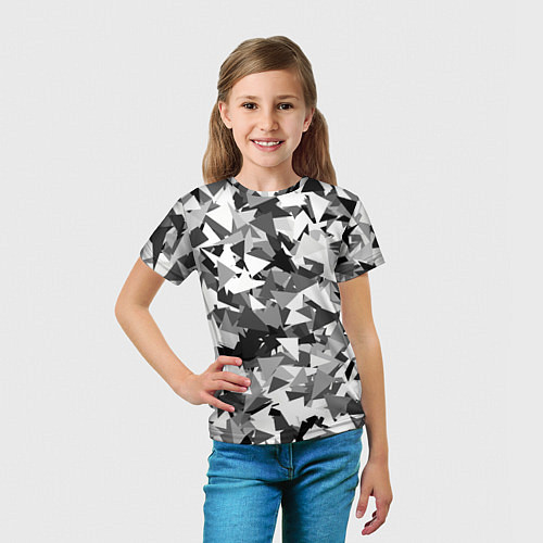Детская футболка Городской серый камуфляж / 3D-принт – фото 5