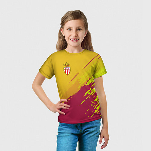 Детская футболка FC Monaco: Yellow 2018 / 3D-принт – фото 5