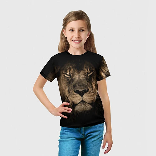 Детская футболка Львиный взгляд / 3D-принт – фото 5
