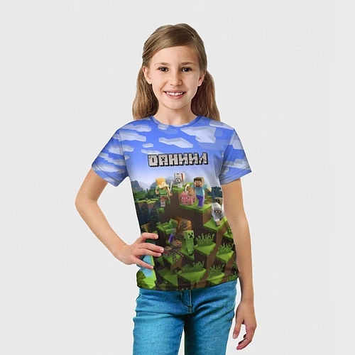 Детская футболка Майнкрафт: Даниил / 3D-принт – фото 5
