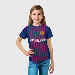 Футболка детская FC Barcelona: Messi Home 18/19, цвет: 3D-принт — фото 2
