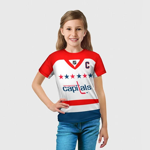 Детская футболка Washington Capitals: Ovechkin White / 3D-принт – фото 5
