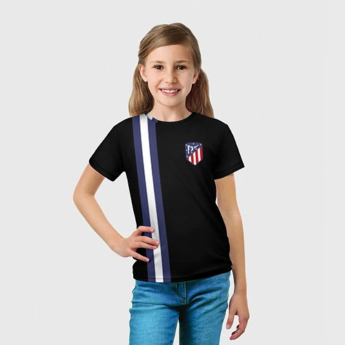 Детская футболка FC Atletico Madrid: Blue Line / 3D-принт – фото 5