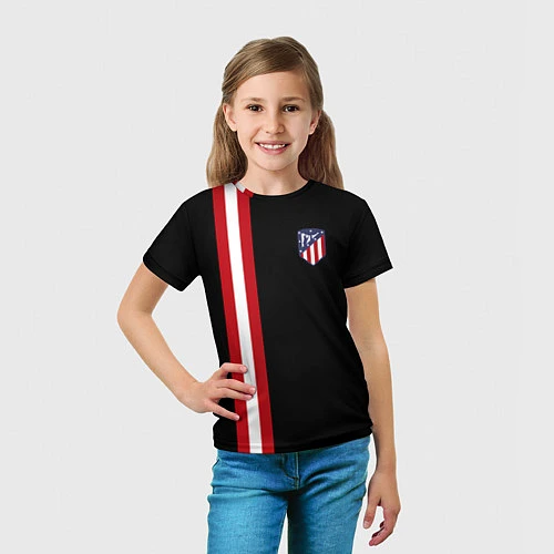 Детская футболка FC Atletico Madrid: Red Line / 3D-принт – фото 5