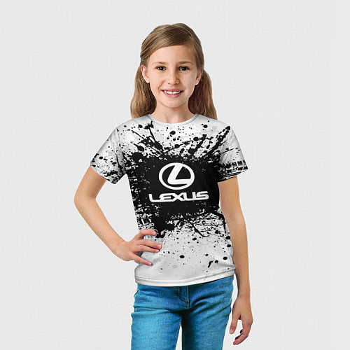 Детская футболка Lexus: Black Spray / 3D-принт – фото 5