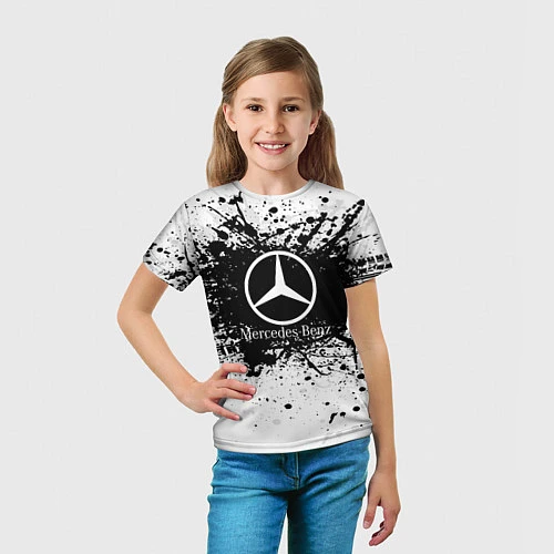 Детская футболка Mercedes-Benz: Black Spray / 3D-принт – фото 5