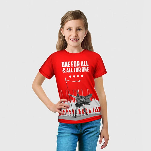 Детская футболка One for all & all for one / 3D-принт – фото 5