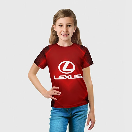 Детская футболка Lexus: Red Light / 3D-принт – фото 5
