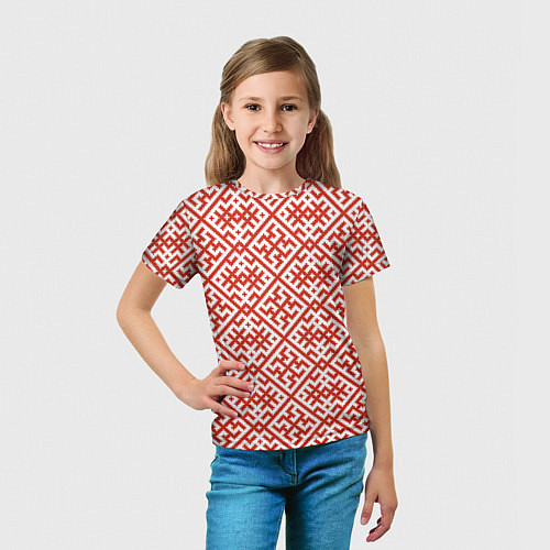 Детская футболка Духобор: Обережная вышивка / 3D-принт – фото 5