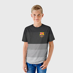 Футболка детская ФК Барселона: Серый стиль, цвет: 3D-принт — фото 2