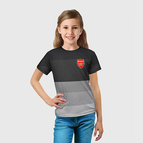 Детская футболка ФК Арсенал: Серый стиль / 3D-принт – фото 5