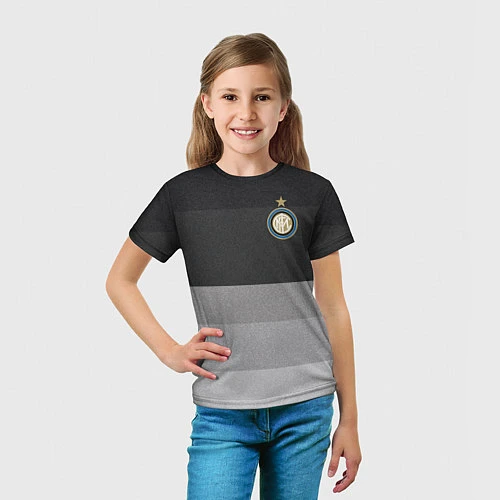 Детская футболка ФК Интер: Серый стиль / 3D-принт – фото 5