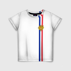 Футболка детская Франция: лента с гербом, цвет: 3D-принт